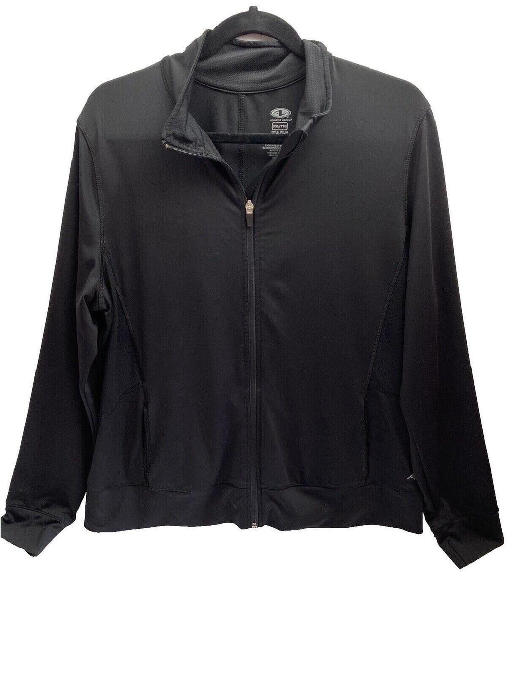 Women’s XXL Black Full-Zip Activewear Jacket – Comfortable, Stylish Workout Top